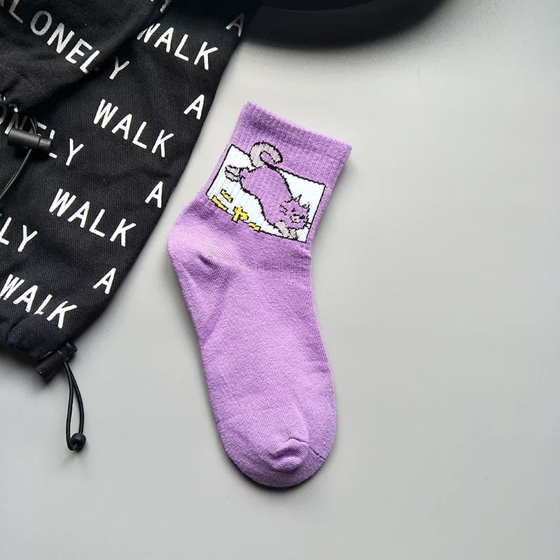 Meias Curtas Estampadas Fofas