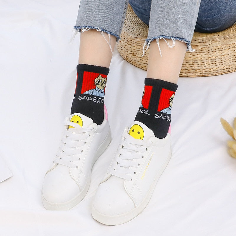 Meias Curtas Estampadas Fofas