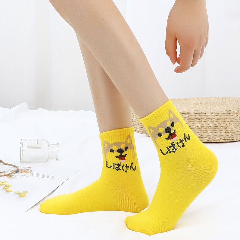Meias Curtas Estampadas Fofas