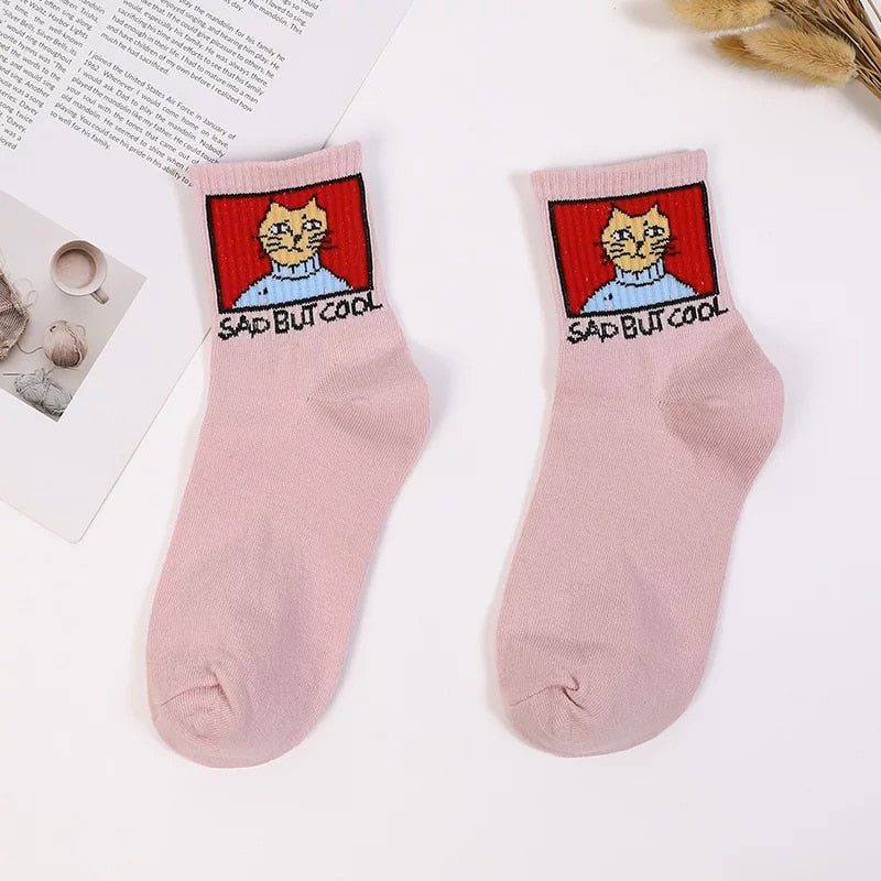 Meias Curtas Estampadas Fofas