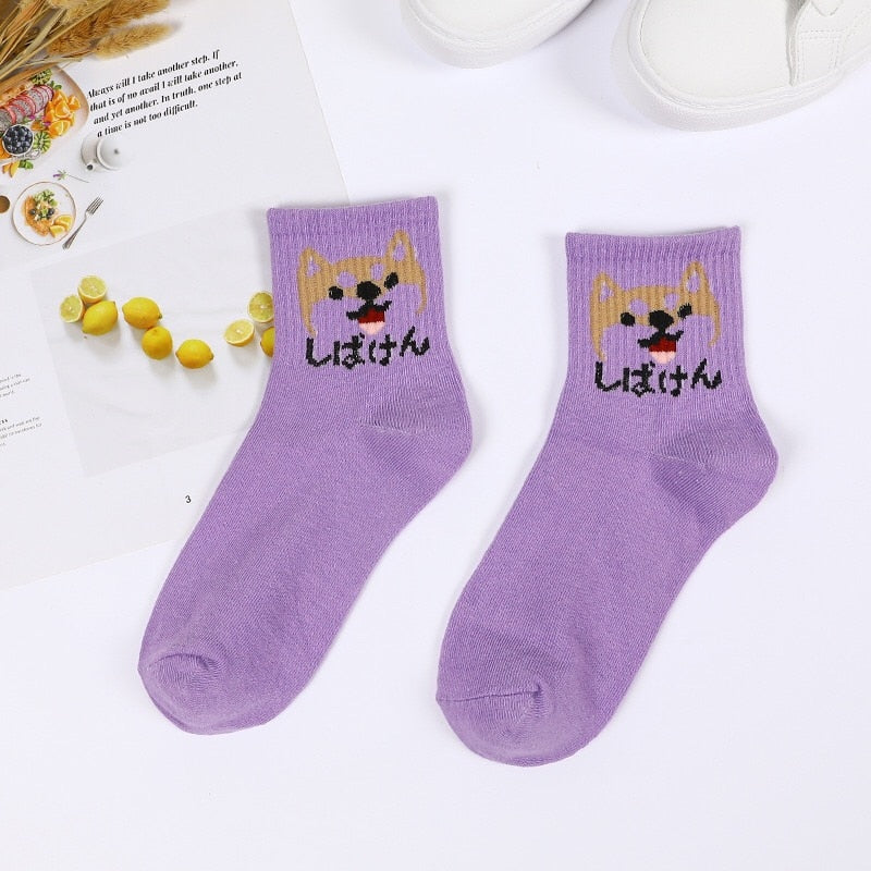 Meias Curtas Estampadas Fofas