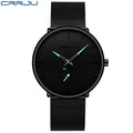 Elegância Simples Relógio em Aço Inoxidável Preto