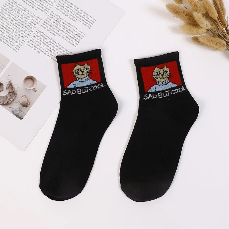 Meias Curtas Estampadas Fofas