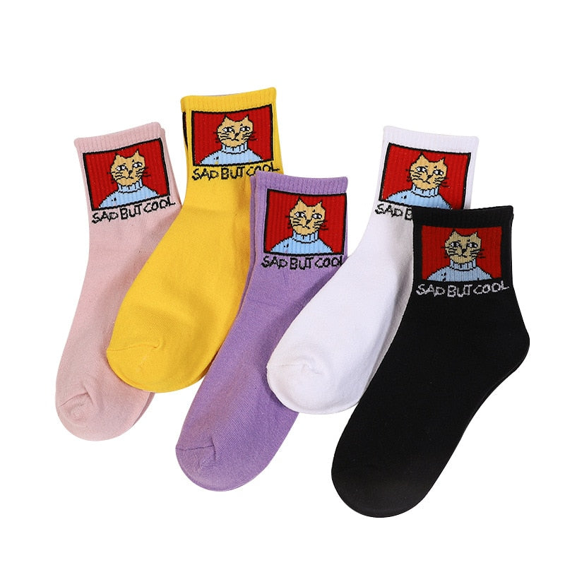 Meias Curtas Estampadas Fofas