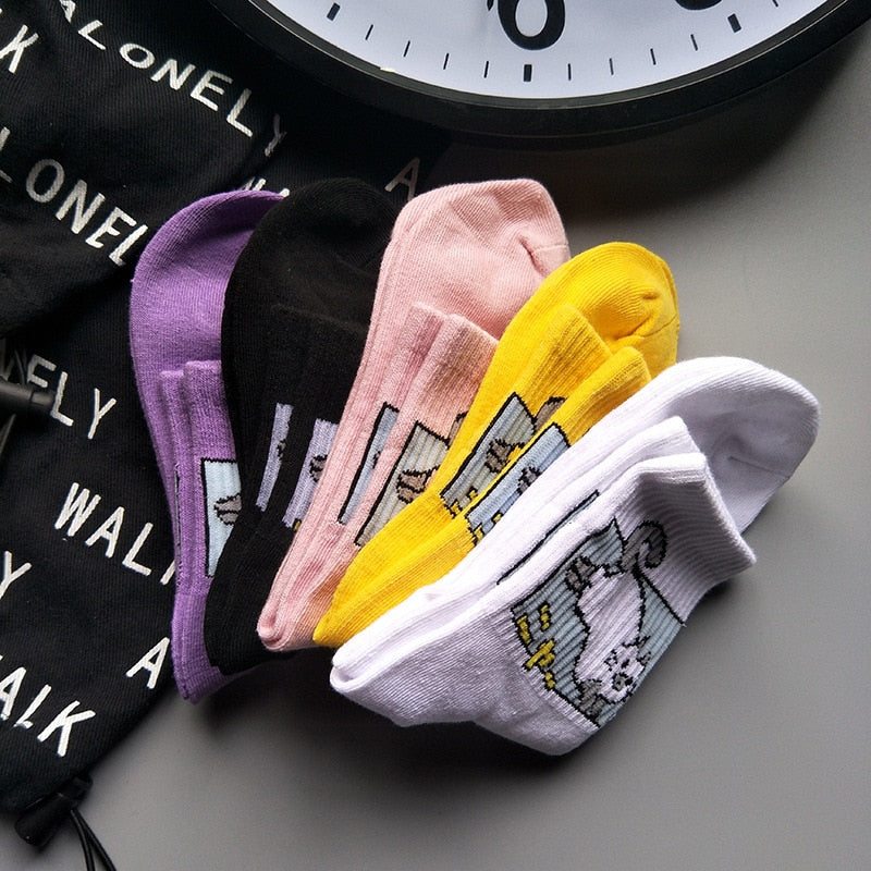 Meias Curtas Estampadas Fofas