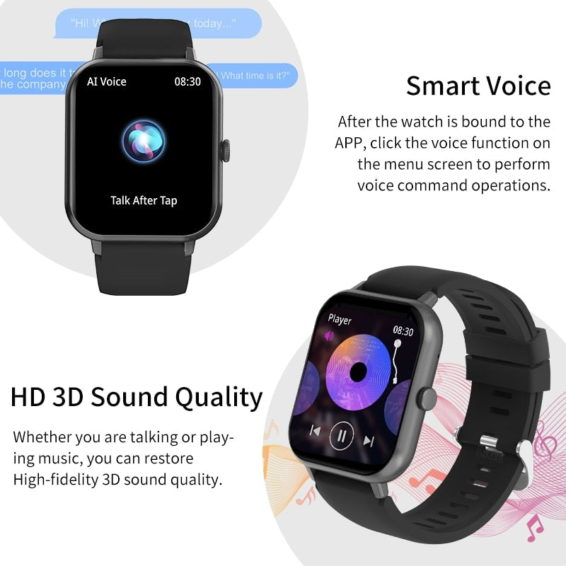 Smartwatch de Tela Sensível ao Toque Completo para Esportes e Fitness