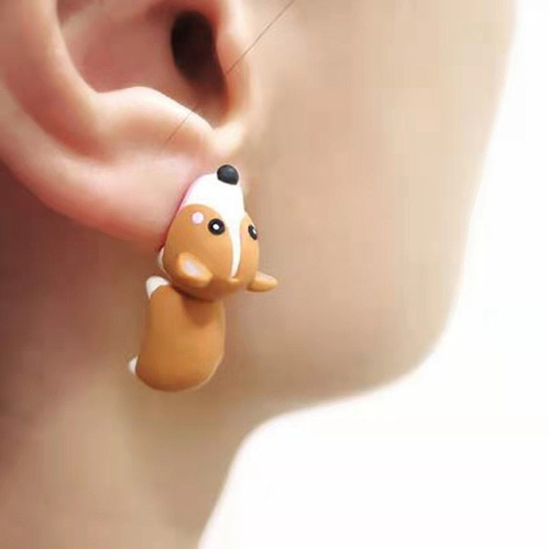 Conjunto de 2 Brincos Com Desenhos Animados