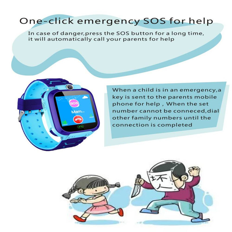 Tendência Infantil Smartwatch com SOS, Localização LBS e Foto para Crianças