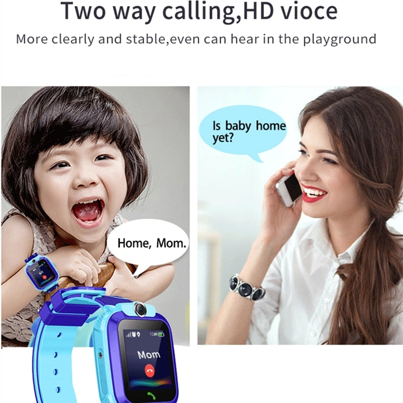 Tendência Infantil Smartwatch com SOS, Localização LBS e Foto para Crianças