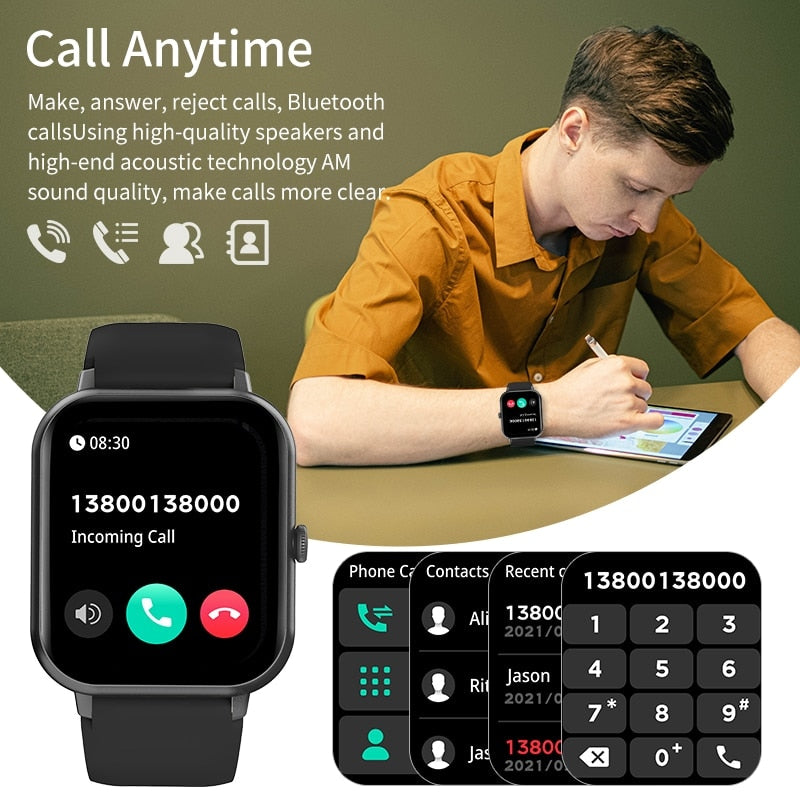 Smartwatch de Tela Sensível ao Toque Completo para Esportes e Fitness