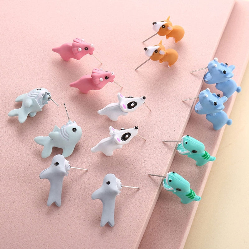 Conjunto de 2 Brincos Com Desenhos Animados