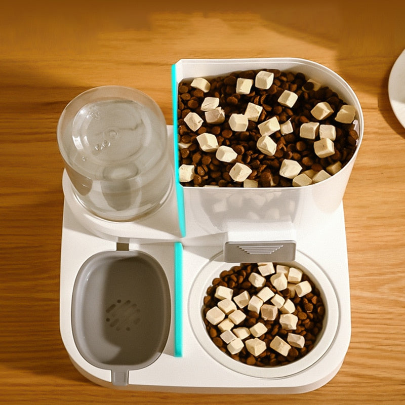 Dispensador de Água com Separação de Comida Seca e Úmida
