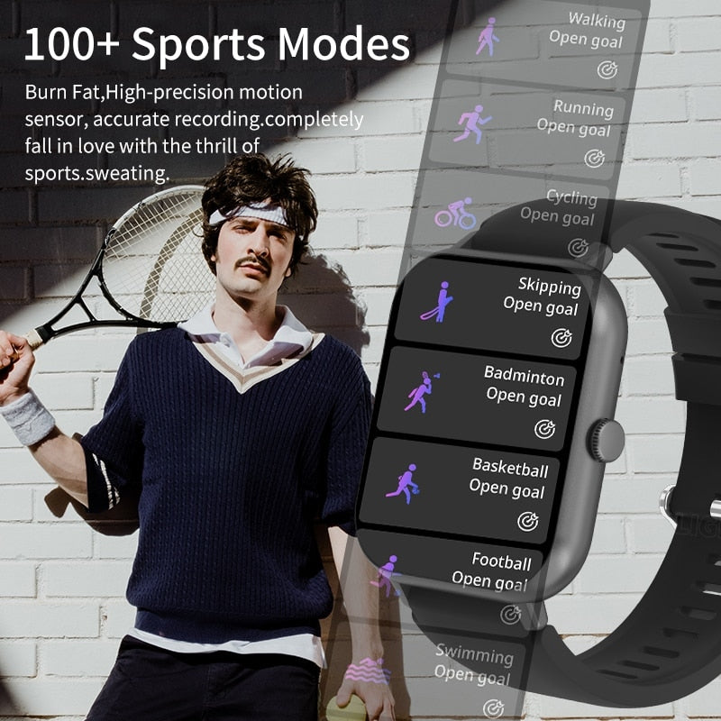 Smartwatch de Tela Sensível ao Toque Completo para Esportes e Fitness