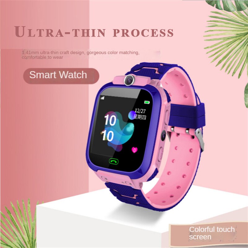Tendência Infantil Smartwatch com SOS, Localização LBS e Foto para Crianças